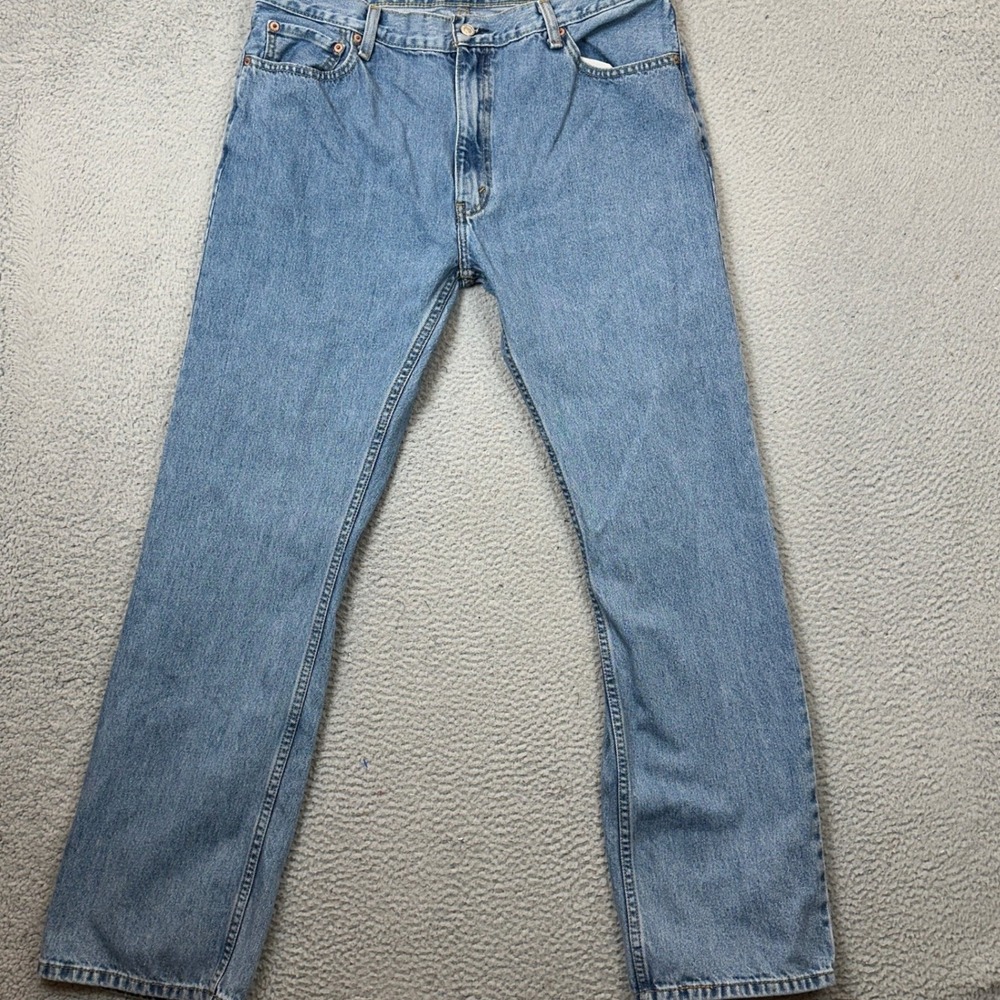 Levis 505 Jeans Men 36X32 505 Straight Fit Blue Denim Pant Red Tab 5 Pockets EUC